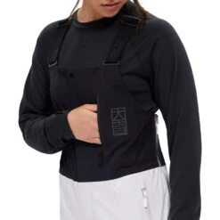 Nimi Yama Pro 3L Bib Ski Pant - Womens -Fisscher Sport Outerwear Nimi 3LYamaPro BibPant Chalk pocketupperpanel